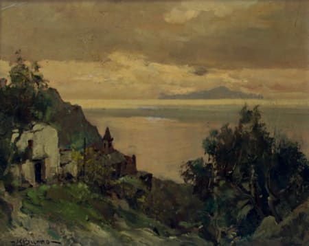 Leon Giuseppe Buono — Costa campana con Capri sullo sfondo